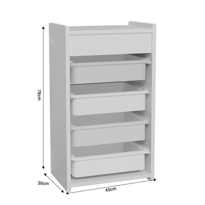 Cabinet with baskets Toily pakoworld white melamine 45x30x75cm