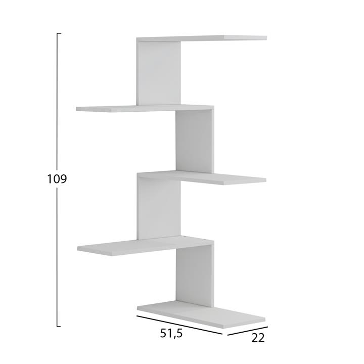 ΕΠΙΤΟΙΧΙΑ ΡΑΦΙΕΡΑ RORY HM8931.11 ΜΕΛΑΜΙΝΗ ΣΕ ΛΕΥΚΟ 22x51,5x109Υ εκ.