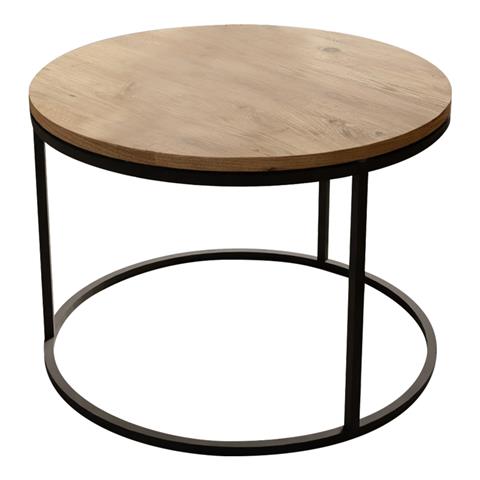 Coffee table Drion pakoworld oak melamine-black metal D60x40cm