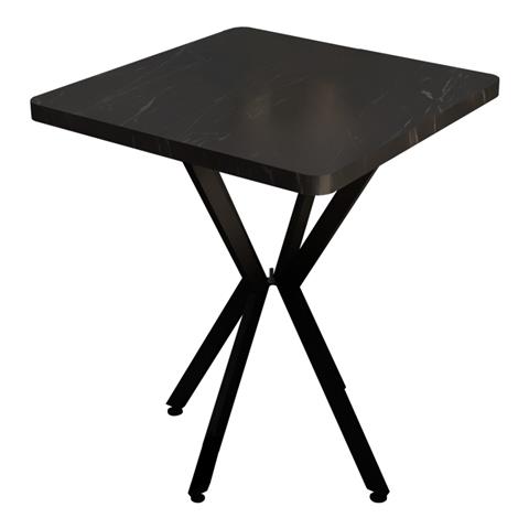 Table Prestone pakoworld black marble melamine-black metal 70x70x75cm