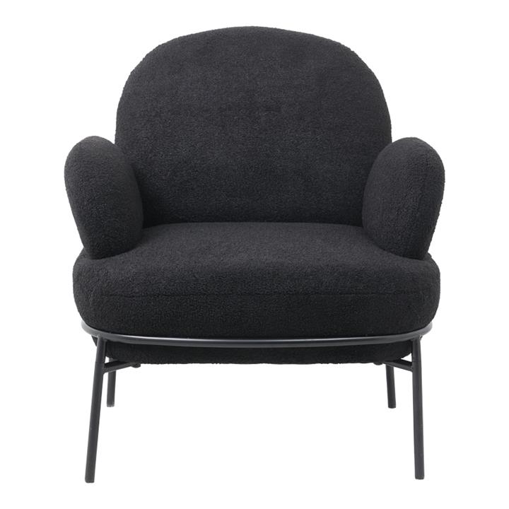 Armchair Jaycob pakoworld boucle black-black metal leg 74x71x83cm