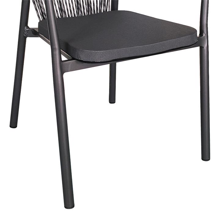 AluminumAluminum armchair Convince pakoworld stackable anthracite frame-textilene-rattan 56x63x82cm