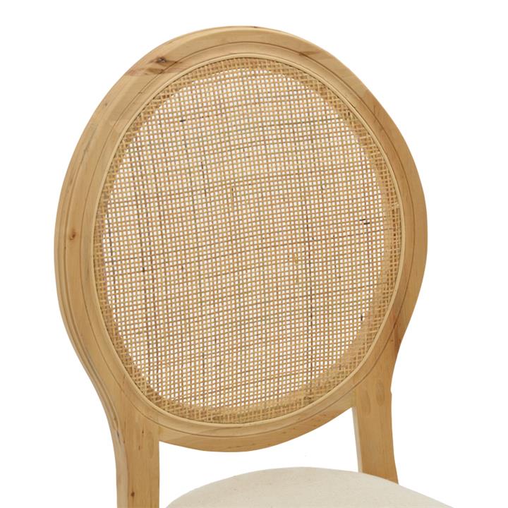 Καρέκλα Canco pakoworld φυσικό rubberwood-φυσικό rattan 50x55x98εκ