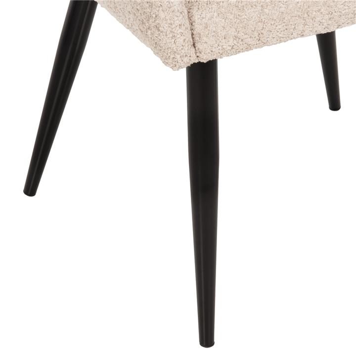 CHAIR SARKY HM8585.02 BOUCLE ECRU FABRIC-BLACK METAL LEGS 55x62x89Hcm.