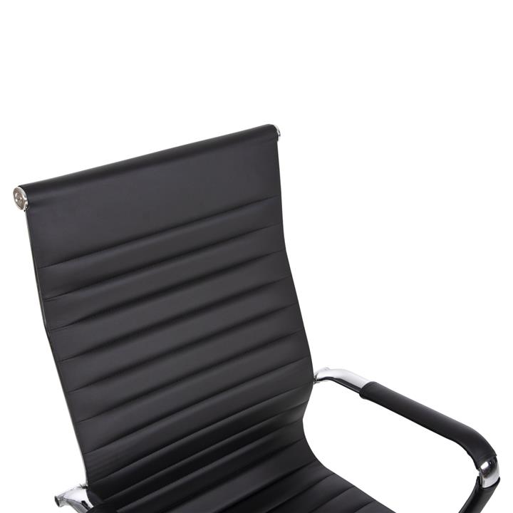 MANAGER'S OFFICE CHAIR BOSS HM1059.31 BLACK PU-CHROMED METAL FRAME AND BASE 55x59x110Hcm.