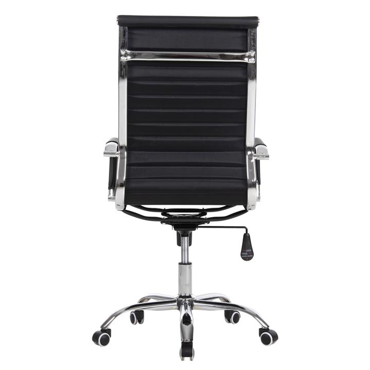 MANAGER'S OFFICE CHAIR BOSS HM1059.31 BLACK PU-CHROMED METAL FRAME AND BASE 55x59x110Hcm.