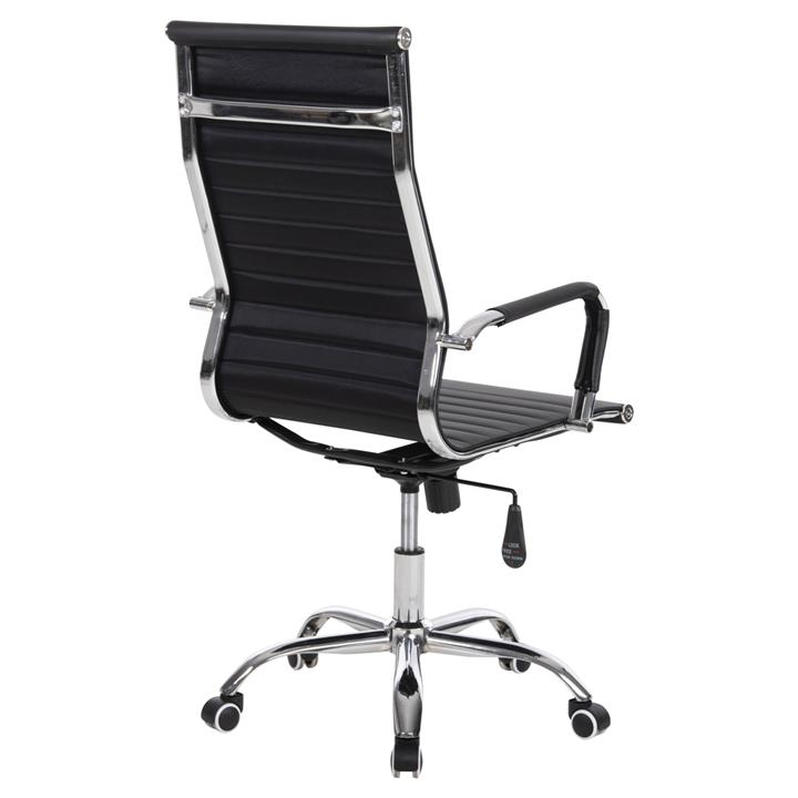 MANAGER'S OFFICE CHAIR BOSS HM1059.31 BLACK PU-CHROMED METAL FRAME AND BASE 55x59x110Hcm.