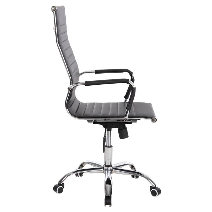 MANAGER'S OFFICE CHAIR BOSS HM1059.31 BLACK PU-CHROMED METAL FRAME AND BASE 55x59x110Hcm.