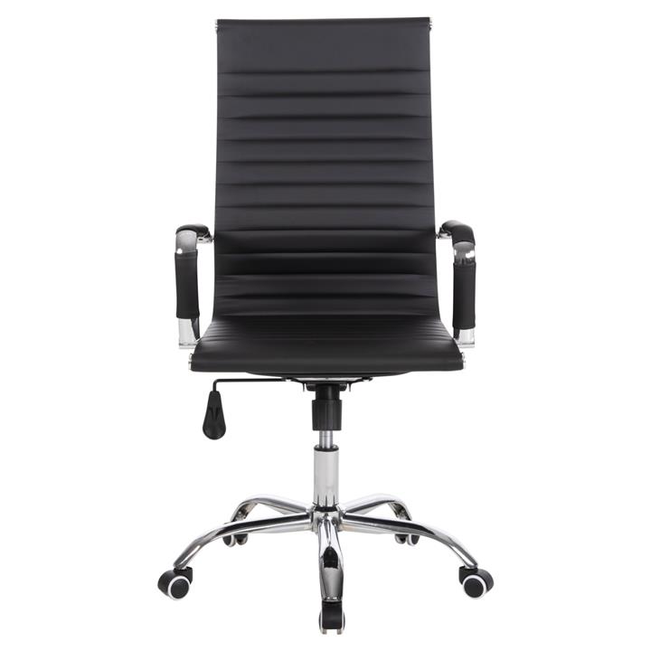 MANAGER'S OFFICE CHAIR BOSS HM1059.31 BLACK PU-CHROMED METAL FRAME AND BASE 55x59x110Hcm.