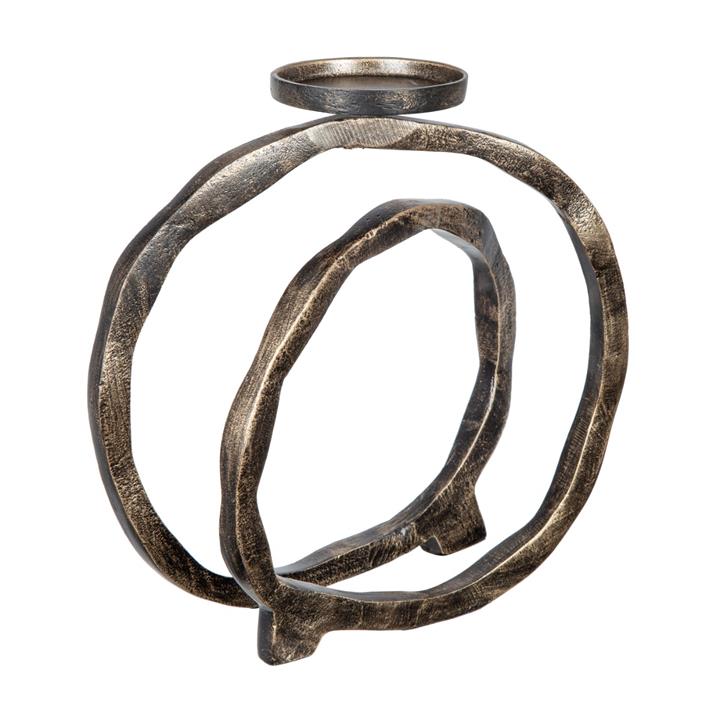 Artekko Ring Κηροπήγιο Αλουμινίου Ανθρακί (26.7x10.2x27.9)cm