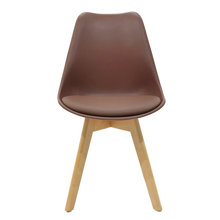 Chair Gaston pakoworld PP-PU brown-natural leg 53.5x48.5x83cm