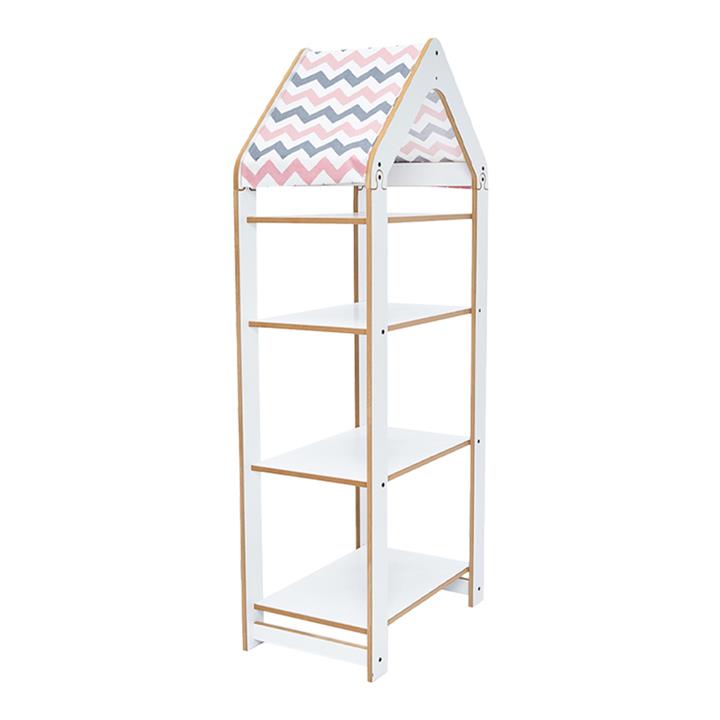 Montessori shelf Zoilen II pakoworld white-pink mdf 50x30x120cm