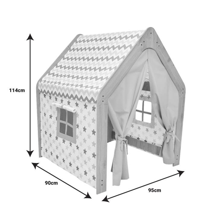 Παιδικό σπίτι Montessori Hosnele pakoworld λευκό-ροζ mdf 95x90x114εκ