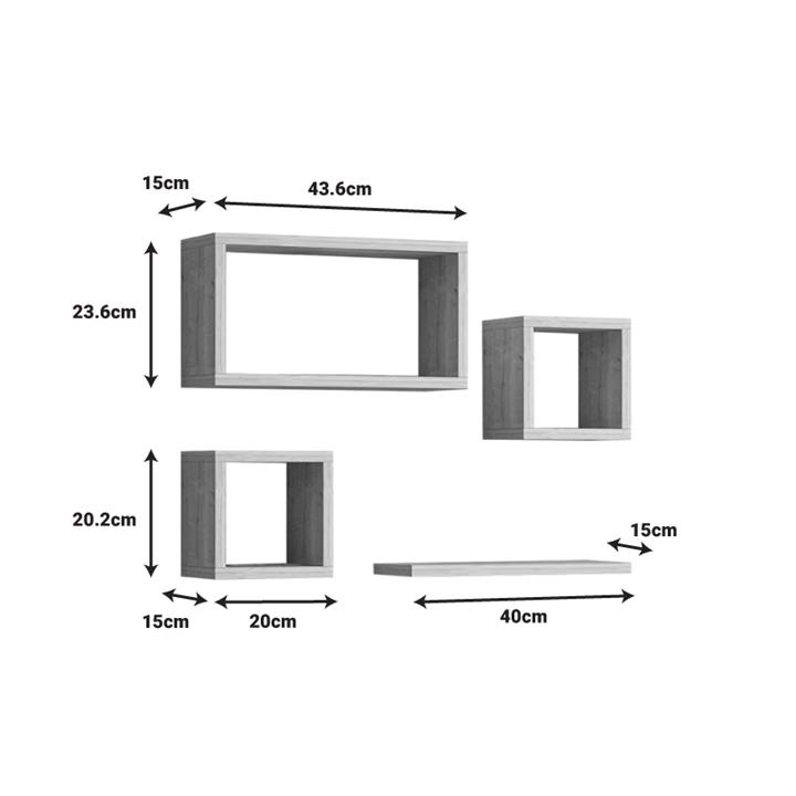 Babine pakoworld melamine shelf in anthracite shade 84x15x44cm