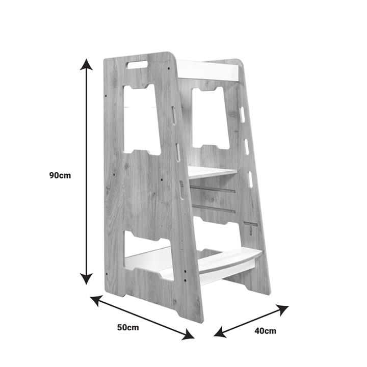 Πύργος εκμάθησης Farsene pakoworld λευκό-φυσικό mdf 40x50x90εκ