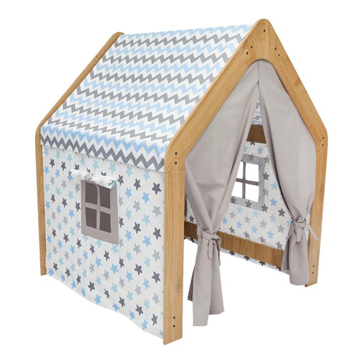 Children's house Montessori Hosnele pakoworld natural-white-blue mdf 95x90x114cm