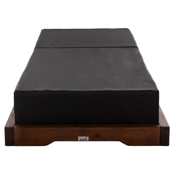 BEACH LOUNGER IKARIA LOW HM10622.01 PINE WOOD IN WALNUT COLOR-BLACK TEXTILENE-CUSHION 20cm THICK