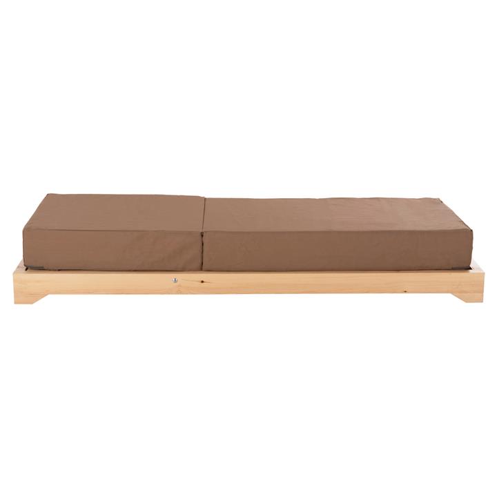 BEACH LOUNGER LOW IKARIA HM10623.04 PINE WOOD IN NATURAL COLOR-MOCHA TEXTILENE-CUSHION 20cm THICK