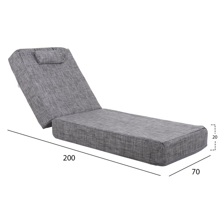 SUNBED CUSHION TEXTLINE GREY SIFNOS HM11761.10 200(120+80)x70x20Hcm.