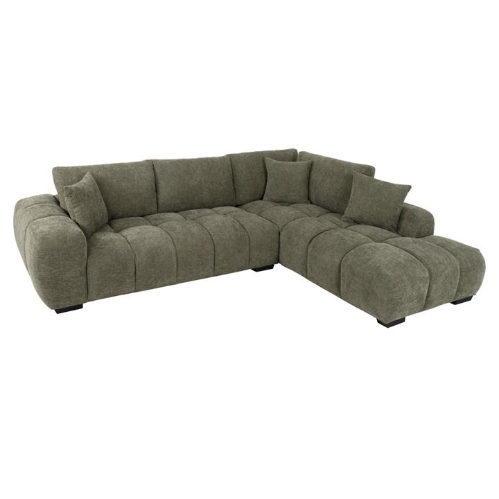 CORNER SOFA (RIGHT) COVEN HM3266.04R GREEN FABRIC 298x102-208x85Hcm.