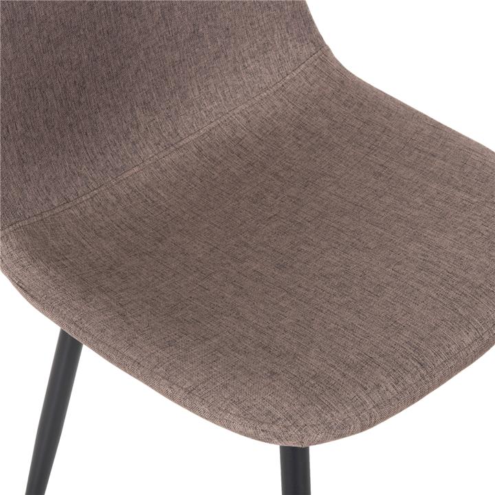 DINING CHAIR LEONARDO HM00100.28 DARK BEIGE FABRIC & BLACK METAL LEGS 42x49,5x89Hcm.