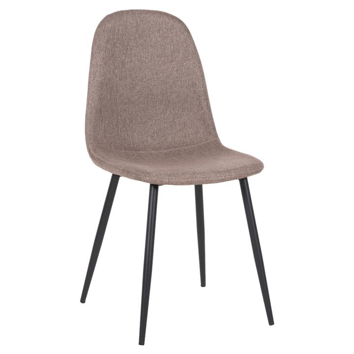 DINING CHAIR LEONARDO HM00100.28 DARK BEIGE FABRIC & BLACK METAL LEGS 42x49,5x89Hcm.