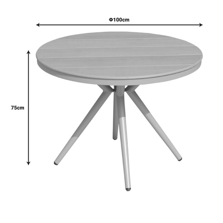 Hilly pakoworld plywood and pp champagne table D100x75cm