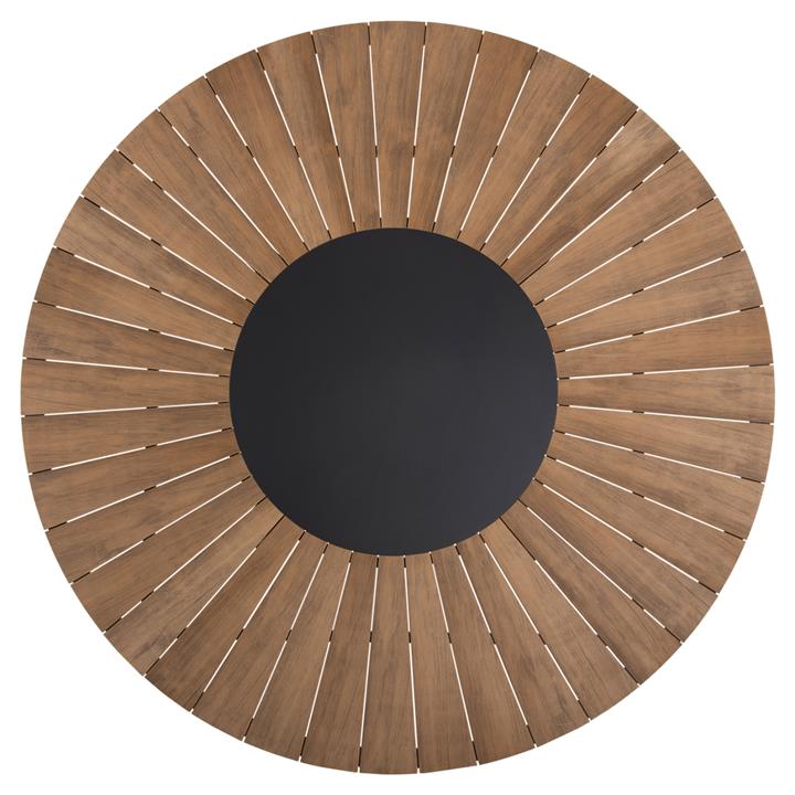 OUTDOOR ROUND TABLE MORIL HM6042.01 ALUMINUM IN ANTHRACITE-POLYWOOD IN NATURAL WOOD Φ150cm.