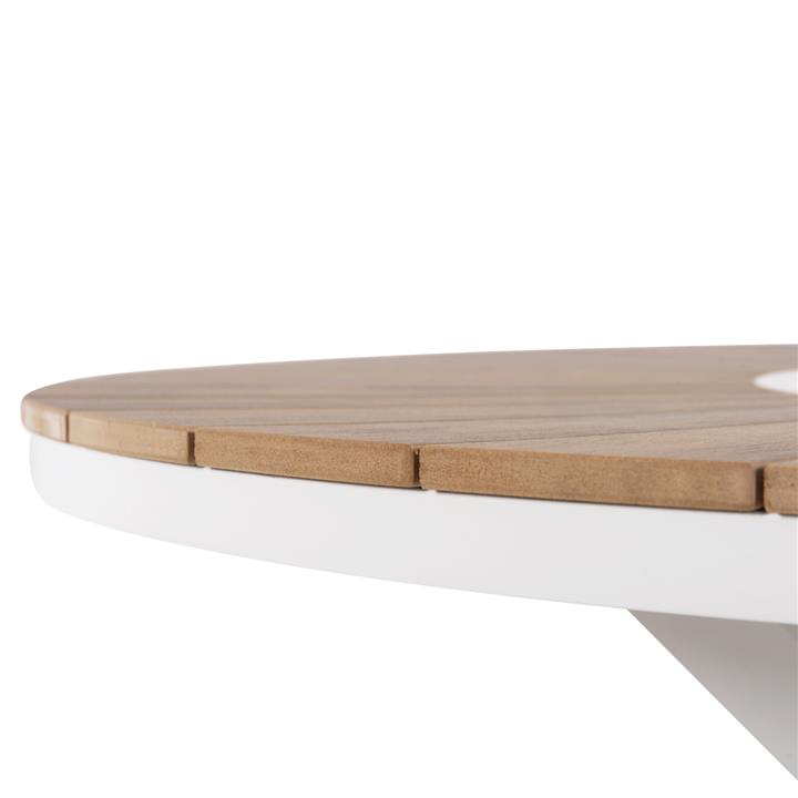 OUTDOOR ROUND TABLE MORIL HM6041.02 ALUMINUM IN WHITE-POLYWOOD IN NATURAL WOOD Φ120cm.