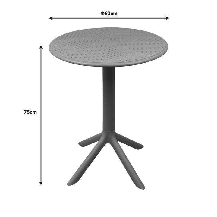 Merkon pakoworld pp table in cappuccino shade D60x75cm