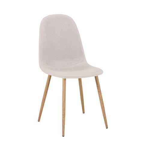 Chair Bella pakoworld light grey-beige fabric-natural metal leg 43x52x88cm