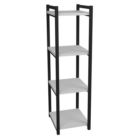 Floor shelf Harvey pakoworld black metal and white melamine 33x28x100cm