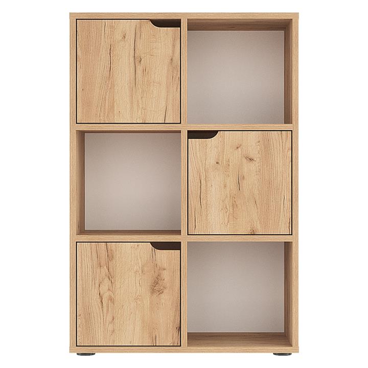 Βιβλιοθήκη Bookel pakoworld μελαμίνης σε oak απόχρωση 59.5x27.5x89εκ