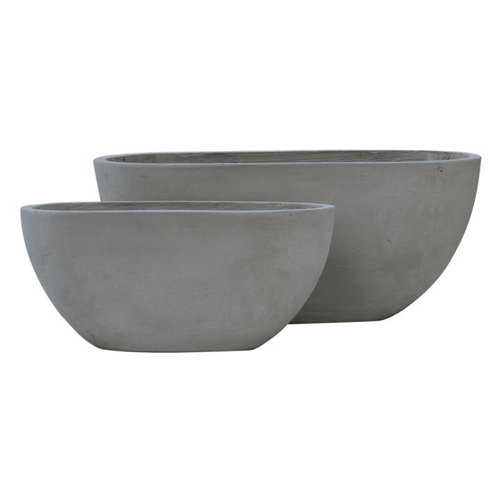 FLOWER POT-4  Set 2 τεμαχίων Cement Grey