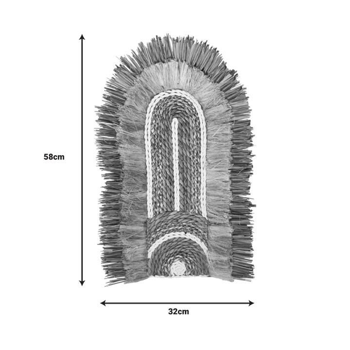 Διακοσμητικό τοίχου Earsy Inart ψάθα σε φυσικό χρώμα 58x32x8εκ