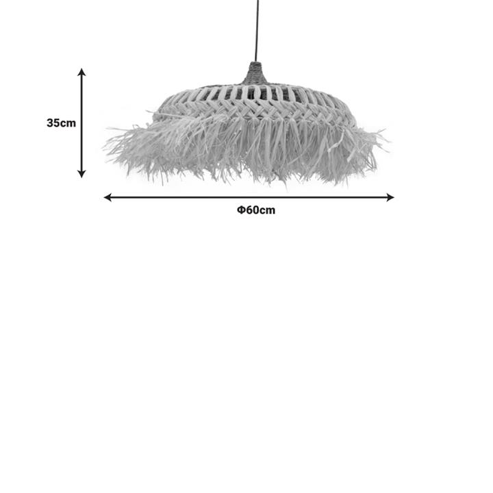 Φωτιστικό οροφής Borobe Inart sisal σε φυσικό χρώμα Φ60x35εκ