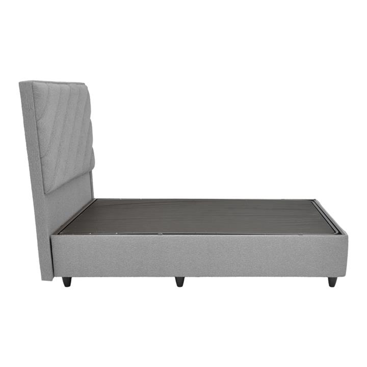 Tito pakoworld single bed with storage bouclé fabric in light gray shade 120x200cm