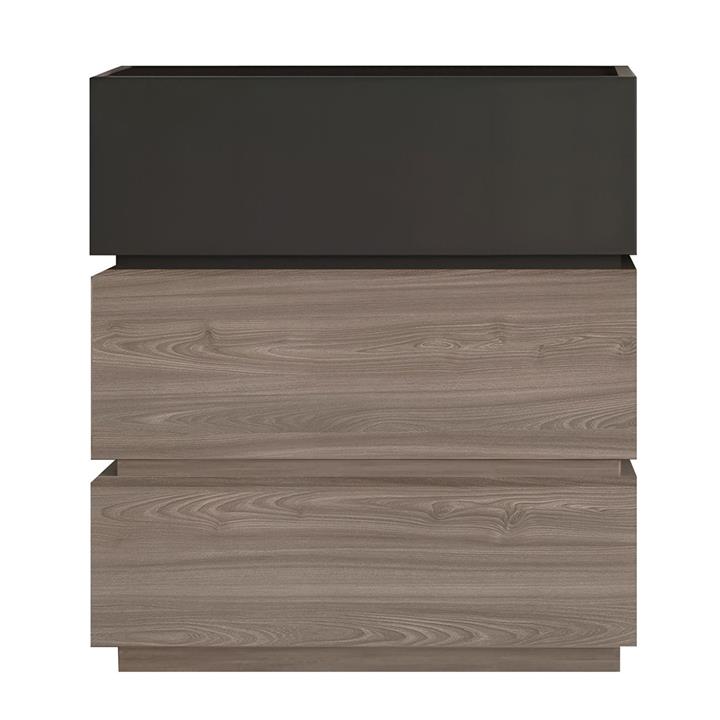 VANITY Συρταριέρα 3 Συρτάρια Αποχρώσεων Sonoma Oak & Grey, με Αποσπώμενα χρωματικά Μέρη