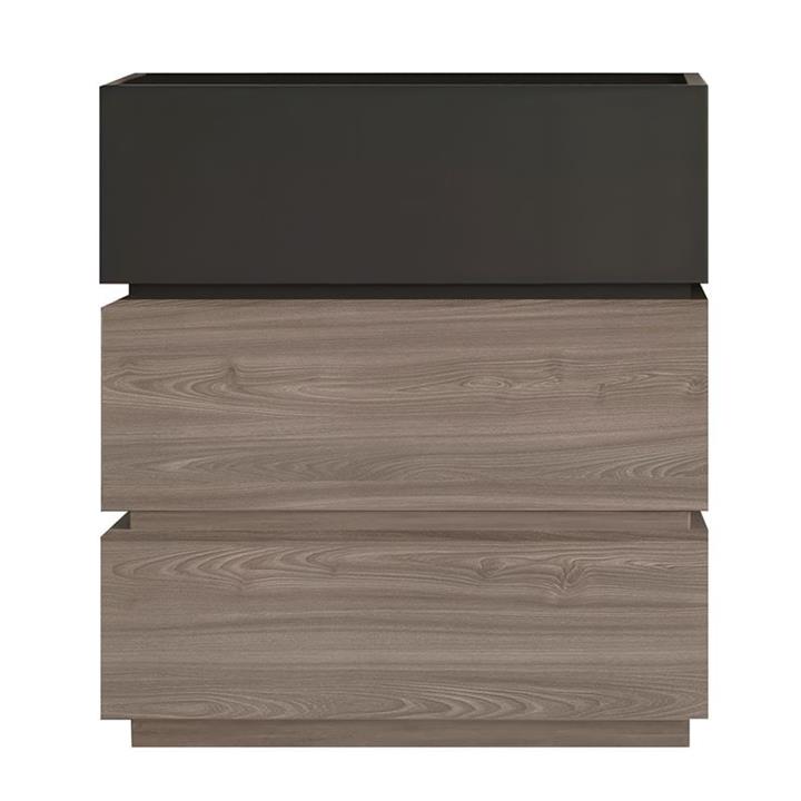 VANITY Συρταριέρα 3 Συρτάρια Αποχρώσεων Sonoma Oak & Grey, με Αποσπώμενα χρωματικά Μέρη