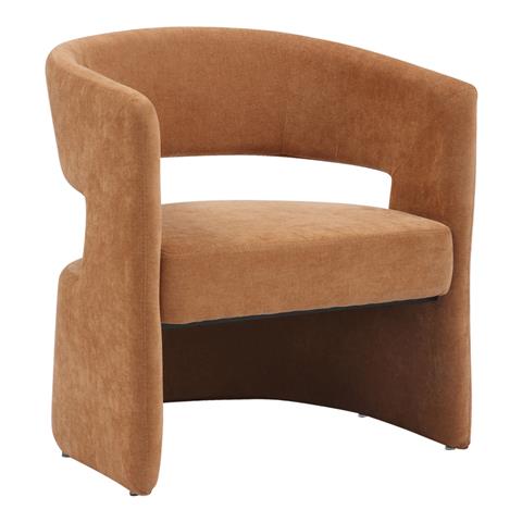 Armchair Leicy pakoworld fabric in brown shade 69x63x76.5cm