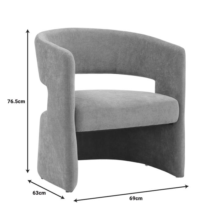 Leicy pakoworld fabric armchair in gray-beige shade 69x63x76.5cm