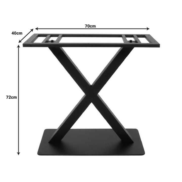 Wolver pakoworld metal table base in black shade 70x40x72cm