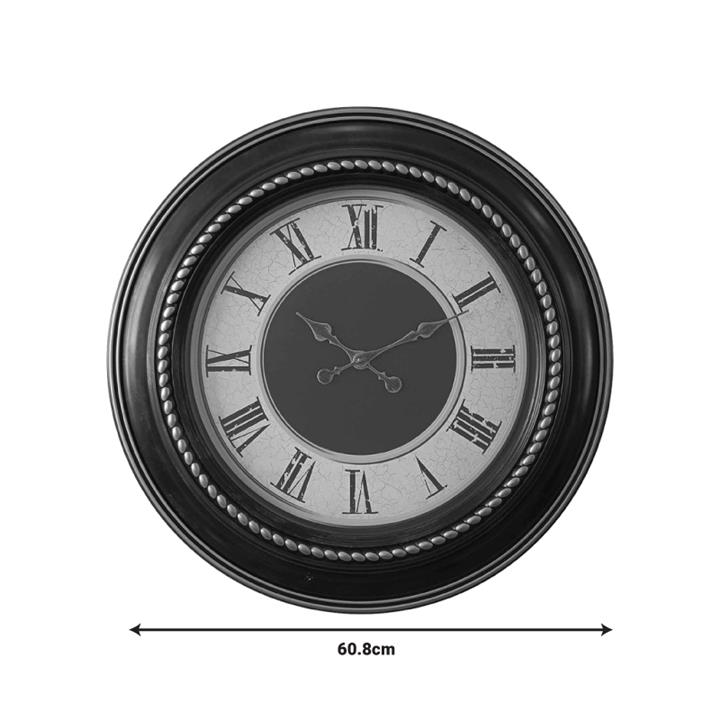 Retta Inart wall clock in antique black and gold tone D60.8x5.6cm