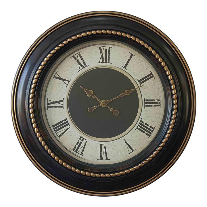 Retta Inart wall clock in antique black and gold tone D60.8x5.6cm