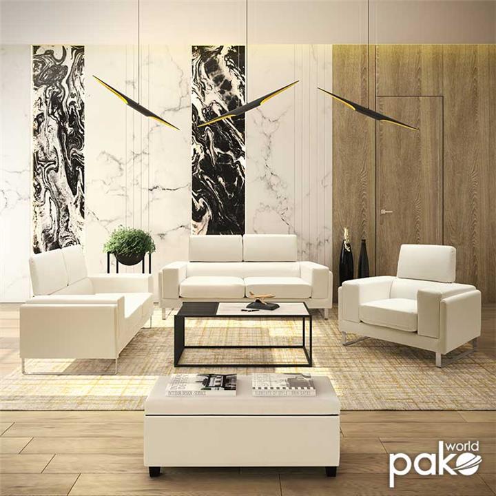 Καναπές Shea pakoworld 2θέσιος PU ivory-inox 158x80x87εκ