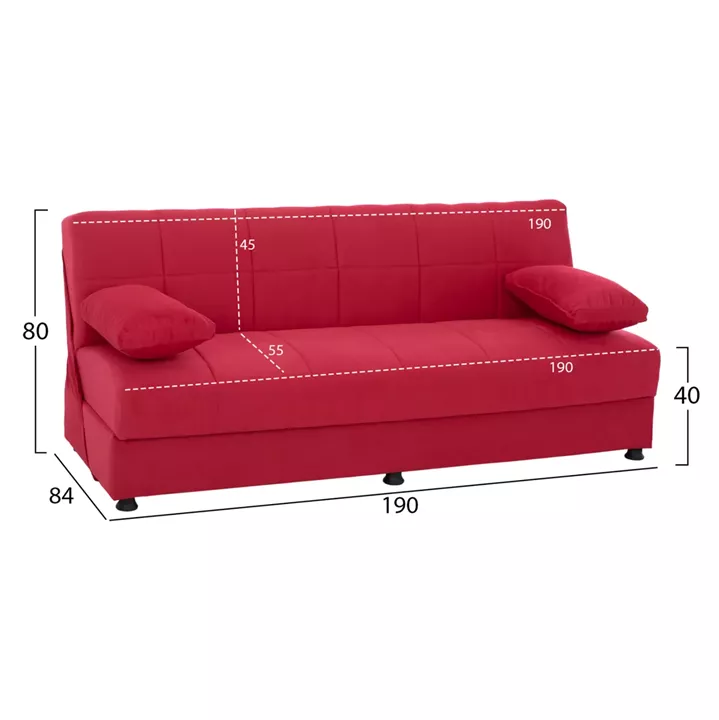 Sofa/Bed 3 seater Ege 1208 Fuchsia HM3067.04 192x74x82 cm