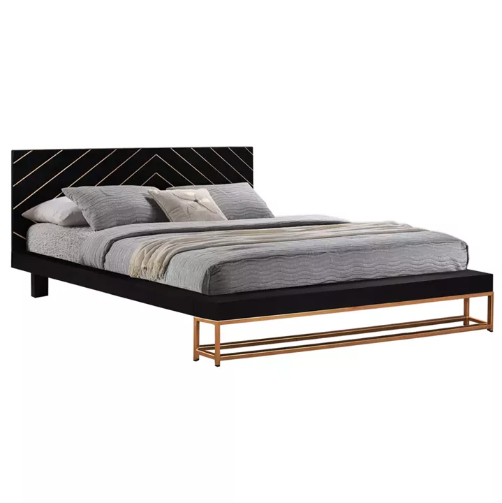 Bed Sherri HM8358 From solid mango wood with metallic legs160x200 cm