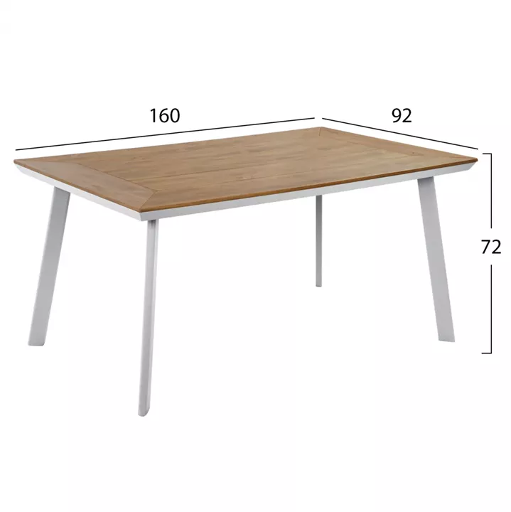 Aluminum Table with Polywood HM5132.11 White 160x92x72