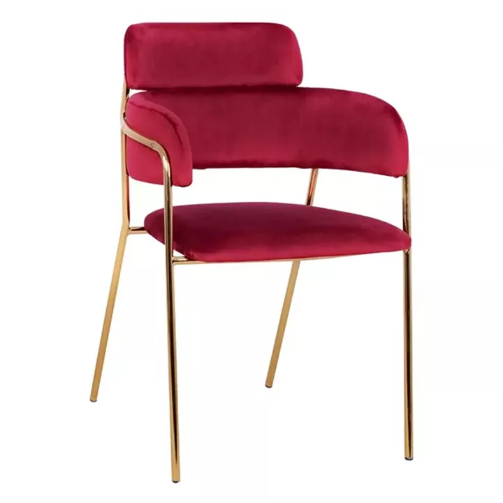 Armchair Kelso HM8521.06 Velvet Bordeaux & Gold Leg 52,5x52x80 cm.