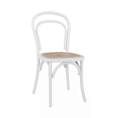 Wooden chair Vienna Type Aliyah Stackable from beech wood in white matte HM8644.03 45x54x89